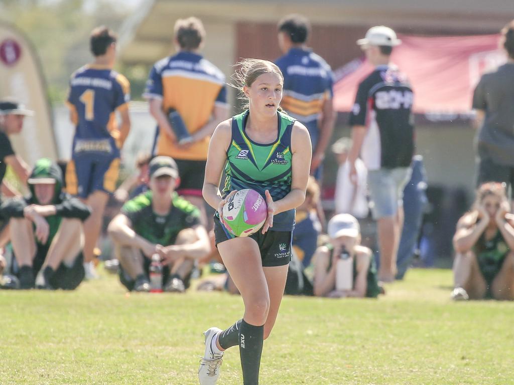 Cavendish Road State High V Innisfail State High at the 2024 Gold Coast Titans All Schools Touch Football Picture: Glenn Campbell