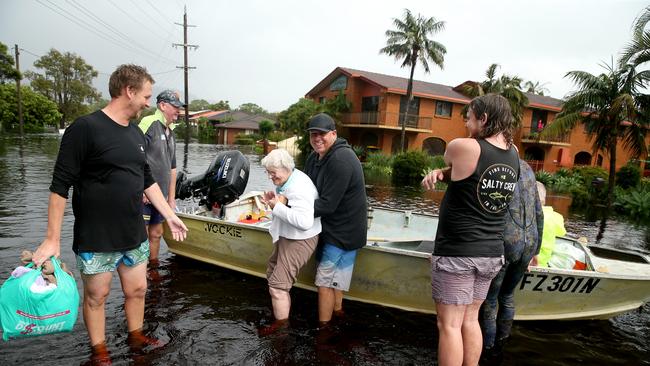 Residents of North Haven south of Port Macquarie rescued byin floodwaters Picture: Nathan Edwards