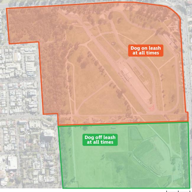 The original dog zones proposed for Victoria Park by Adelaide City Council. Map: Adelaide City Council