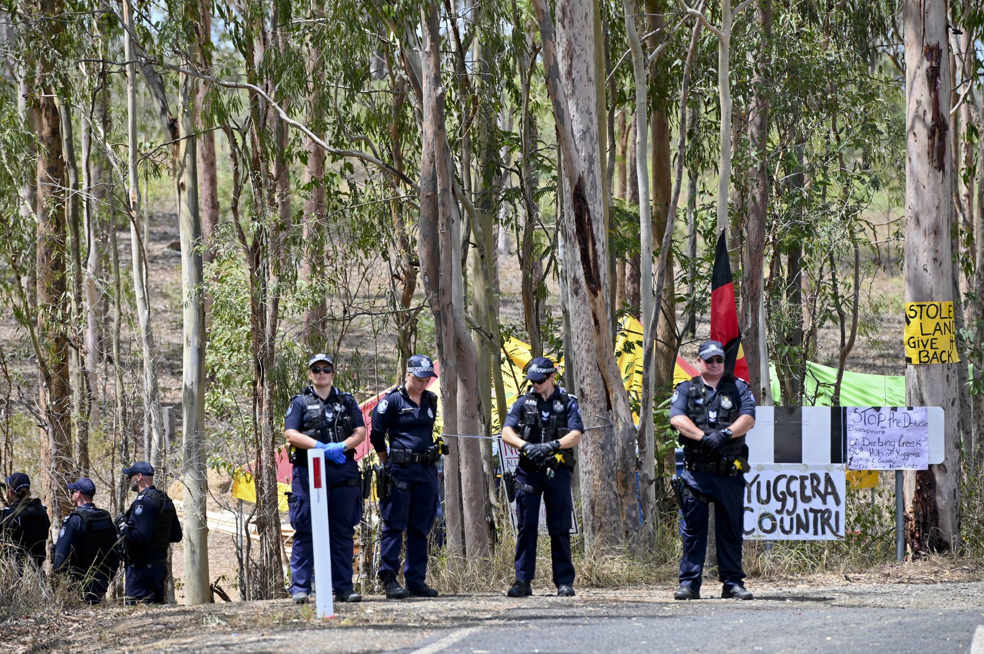 Deebing Creek Aboriginal protest camp broken up by police. Picture: Cordell Richardson