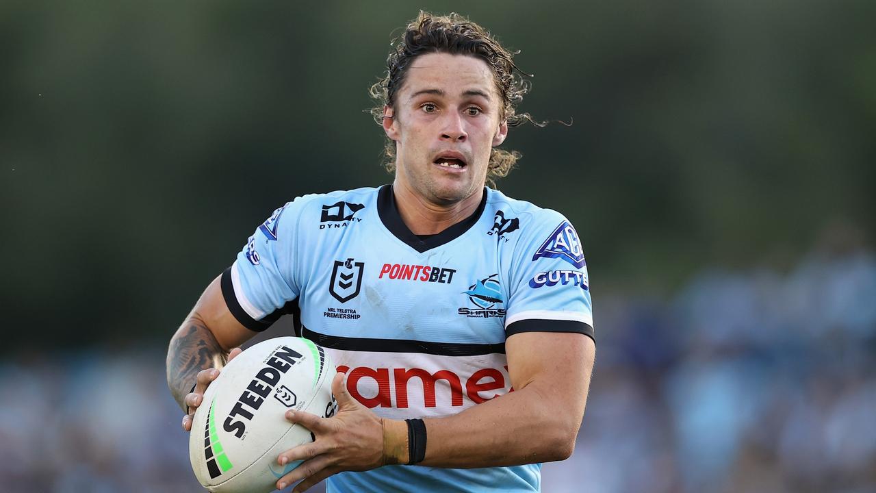 Nicho Hynes has emerged as a confident leader at the Sharks. Picture: Cameron Spencer/Getty Images