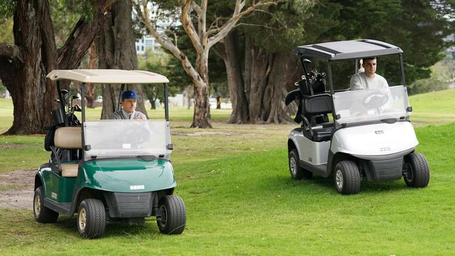 A man was taken to Rockhampton Hospital after an incident with a golf cart at Yeppoon on Saturday afternoon in which he suffered a significant leg injury.