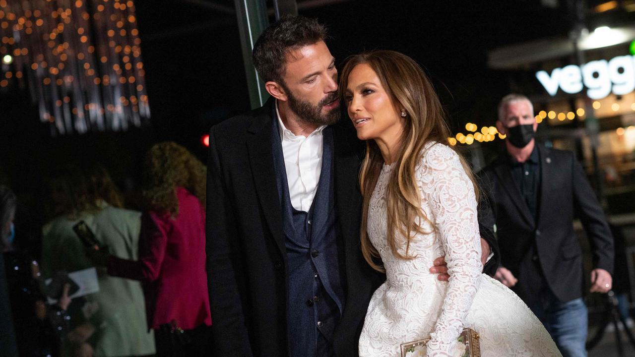 US actress Jennifer Lopez and actor Ben Affleck arrive for a special screening of 'Marry Me'. Photo VALERIE MACON / AFP.