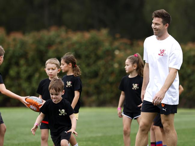 Toby Greene with participants during the 5th Quarter Camps led by Toby Greene, Isaac Heeney, Chloe Molloy and Alyce Parker.  Photo by Phil Hillyard(Image Supplied for Editorial Use only - **NO ON SALES** - Â©Phil Hillyard )