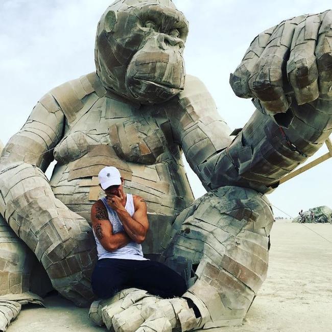 American DJ Diplo at the 2016 Burning Man Festival in the Black Rock Desert, Nevada ... “RIP Harambe.” Picture: Instagram