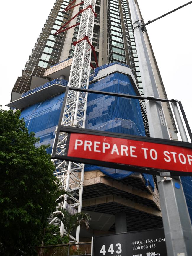 Sub-contractors were told to pack up their equipment and walk off the 443 Queens Street construction site in Brisbane this week. Picture: NCA NewsWire / Dan Peled