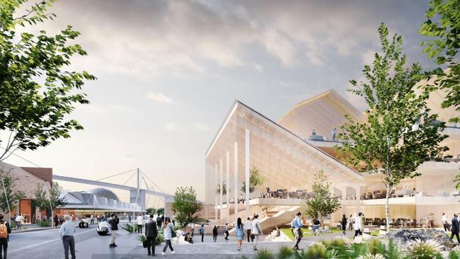 A redevelopment of Scienceworks would include green public spaces and amenities such as cafes.