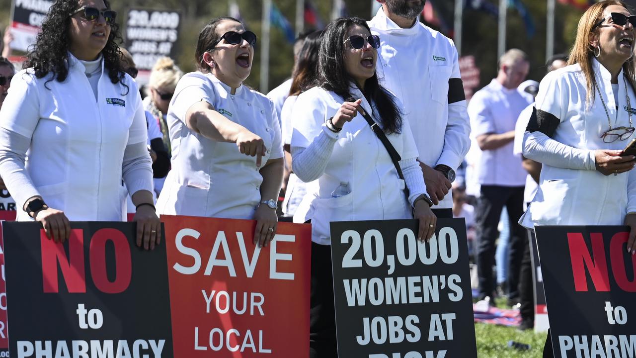 The pharmacists are concerned about job losses and closures. Picture: NCA NewsWire / Martin Ollman