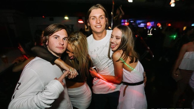 Living it up at The Squeeze Club, Alexandra Hills Hotel—where memories (and friendships) were made.