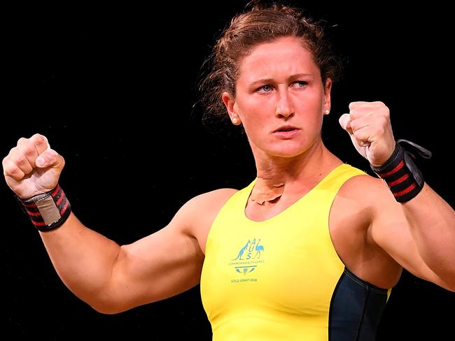 Queensland weightlifter Tia-Clair Toomey dedicated her Commonwealth Games gold medal to her young cousin. Picture. Dean Lewins/AAP