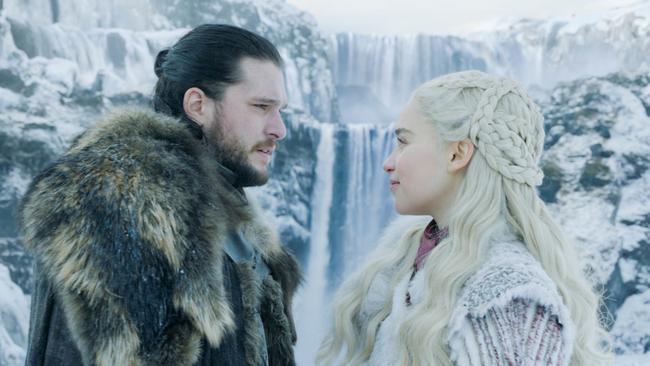 Jon Snow and Dany in episode one of season 8 of Game Of Thrones. Picture: HBO/Foxtel