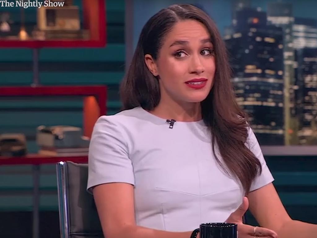 Just two years ago, Meghan Markle spoke out against Donald Trump on The Nightly Show with Larry Wilmore. Picture: The Nightly Show 