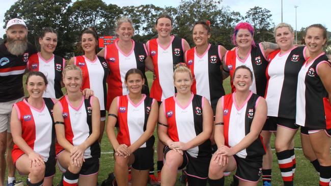 SAINTS: The Sawtell Toormina Saints played well and were gracious in defeat when they played the Lismore Swans on May 29, during the 2021 Sir Doug Nicholls Round, at Oakes Ovals, Lismore. Photo: Alison Paterson