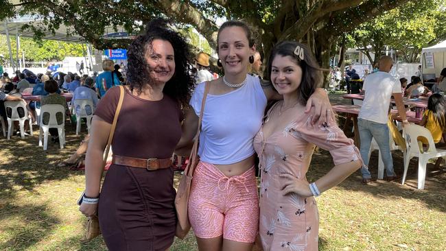 Romina Muzzone, Vanessa Muzzone and Alexandra Adamekova at the La Festa - Food and Wine day as part of Cairns Italian Festival at Fogarty Park. Picture: Andreas Nicola