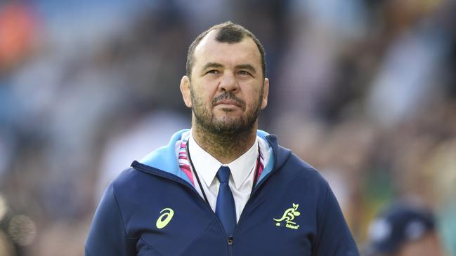 Australia's head coach Michael Cheika arrives ahead of the Pool A match of the 2015 Rugby World Cup between Australia and Uruguay at Villa Park in Birmingham, north England on September 27, 2015. AFP PHOTO / MARTIN BUREAU RESTRICTED TO EDITORIAL USE, NO USE IN LIVE MATCH TRACKING SERVICES, TO BE USED AS NON-SEQUENTIAL STILLS