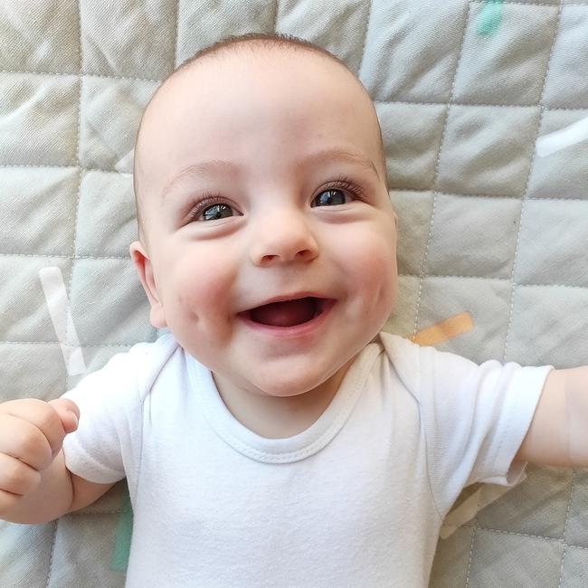 Shepherd is 8 months old and the cheekiest bubba. He has the most adorable smile and loves to show off his dimples! QLD's Cutest Babies. Picture: Giselle McMillan
