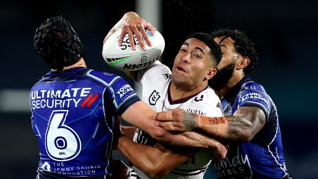 Manly’s Tolutau Koula is another NRL star on rugby’s radar. Picture: Getty