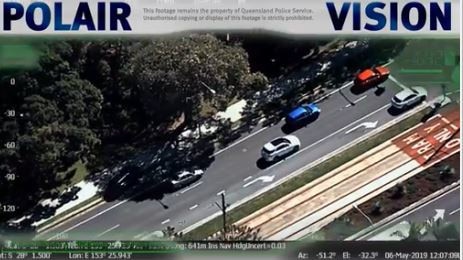 File footage of a PolAir car chase on the Gold Coast.