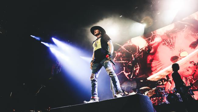 Axl Rose, who remains a compelling presence and a formidable vocalist at 60. Picture: supplied