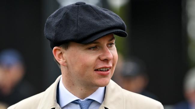 Kildare , Ireland - 11 September 2022; Trainer Joseph O'Brien after sending out Al Riffa to win the Goffs Vincent O'Brien National Stakes on day two of the Longines Irish Champions Weekend at The Curragh Racecourse in Kildare. (Photo By Seb Daly/Sportsfile via Getty Images)