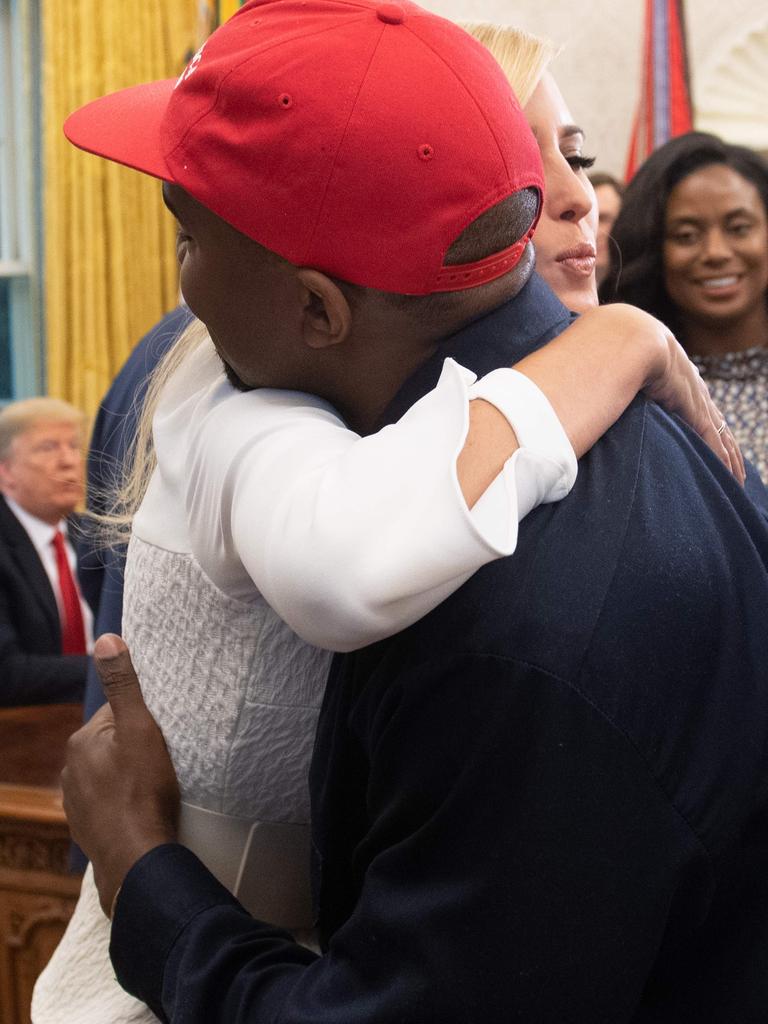 The two hugged it out. Picture: AFP