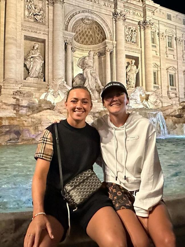 The Matilda's Caitlin Foord and Katie McCabe in Rome. Photo: Instagram.