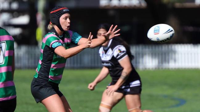 Grafton media star Katie Brown makes her rugby league debut for the South Sydney Rabbitohs NRLW side in August, 2020.