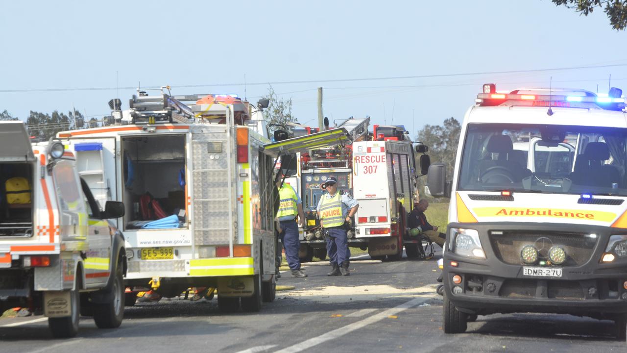 Emergency services were called to a two-car collision on the Pacific Highway on Wednesday afternoon (Jan 1, 2020)