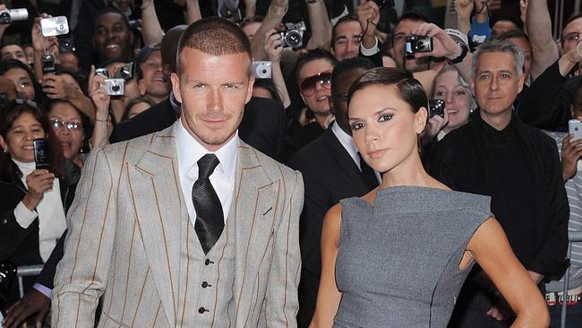 Here they are at the launch of their 'Beckham Signature' fragrance for Macy’s department store in September 2008. Picture: AFP