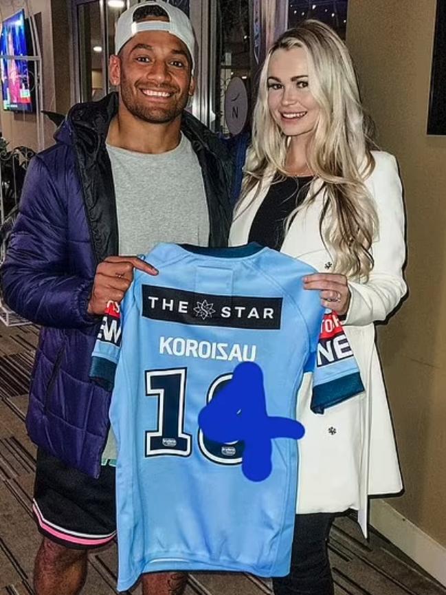 Api Koroisau with wife Amy. Picture: Instagram.