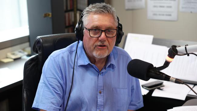 Veteran broadcaster Ray Hadley announces his retirement on air at 2GB on Thursday. Picture: Rohan Kelly