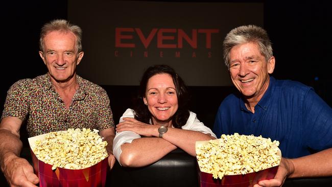 Townsville Cinema Group members Zoltan Szirom, Elizabeth Pegg and Bill Anderson. Picture: Shae Beplate.