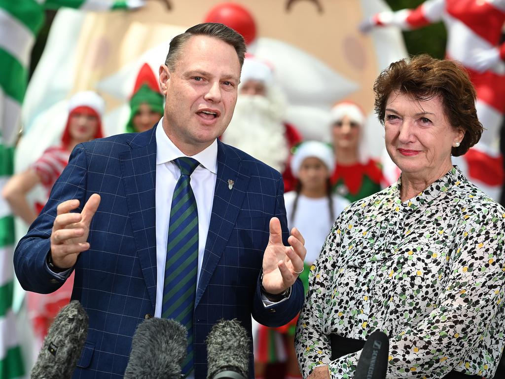 Lord Mayor Adrian Schrinner and Central Ward councillor Vicki Howard announce the 2023 Christmas program. Picture: John Gass