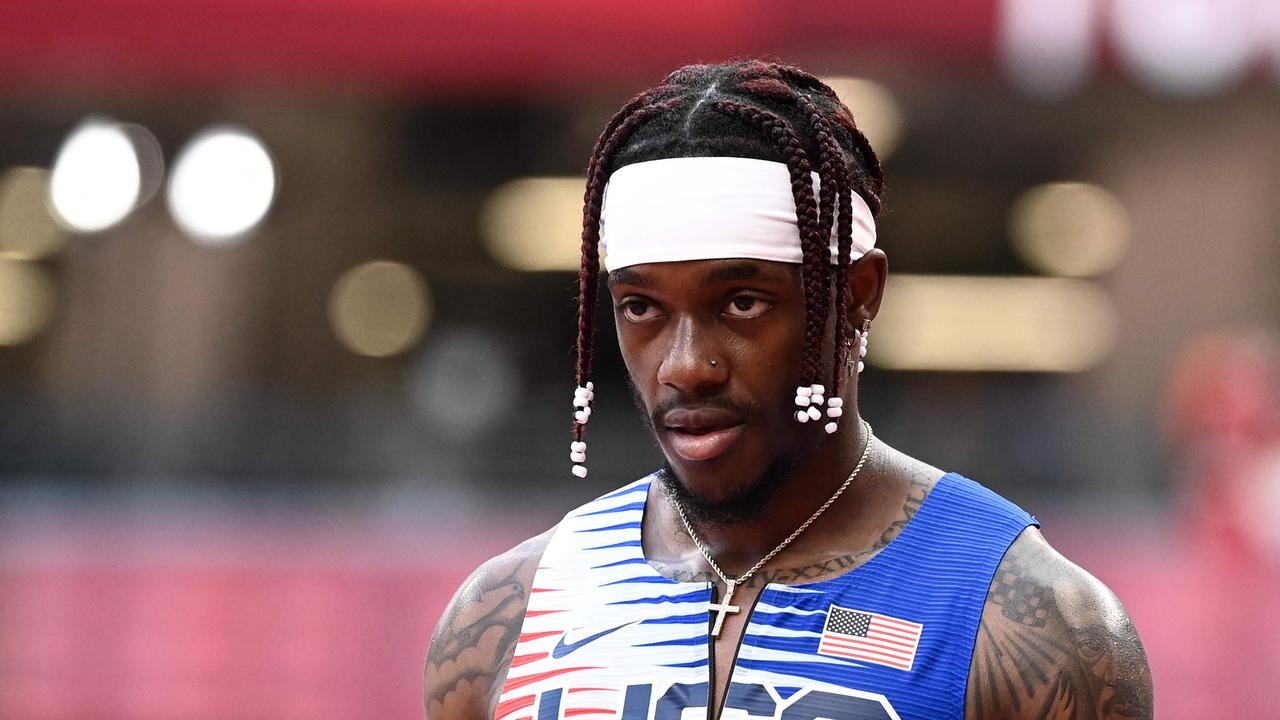 USA's Cravon Gillespie reacts after falling short in the heat. (Photo by Jewel SAMAD / AFP)