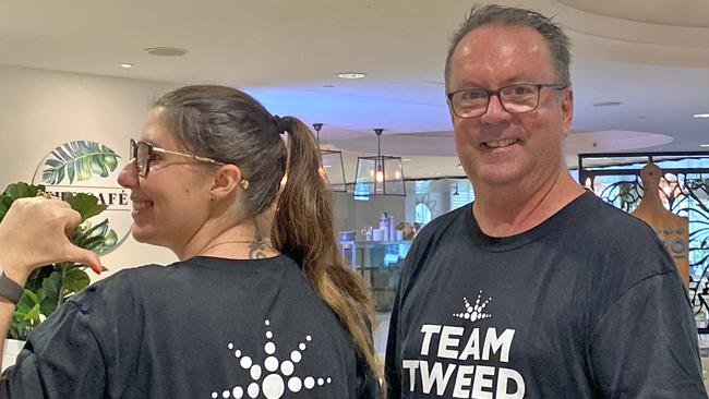 Tweed Heads Bowls Club's Emilie Gachassin and Brad Whittaker will take on the 24km Kingscliff Coast Charity Walk this Saturday. Photo: SUPPLIED