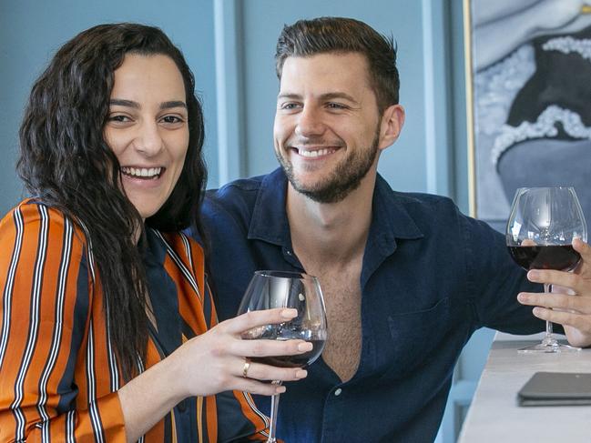 Sia Cambaclis and Savva Koulouris at Massimo Restaurant and Bar at Eagle Street Pier in Brisbane CBD. Picture: AAP