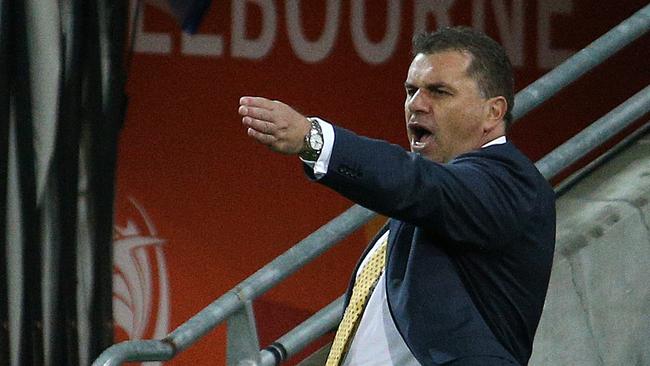 Ange Postecoglou orders his men to go forward again.