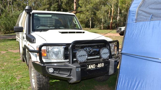 The couple went camping in Mr Hill’s LandCruiser. Picture: Supplied.