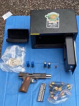 A pistol and ammunition was among the cache. Picture: NSW Police