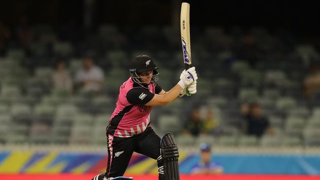 Rachel Priest bats during the ICC Women's T20 Cricket World Cup match between New Zealand and Sri Lanka at WACA on February 22, 2020 in Perth, Australia. (Photo by Will Russell-ICC/ICC via Getty Images)