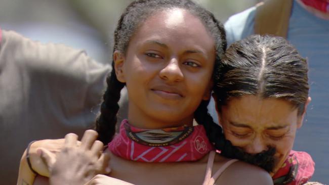 Shay (right) comforts an injured Nina.