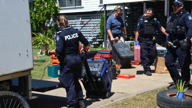 Police located large quantity of suspected stolen property at a property in Heatley on September 6. Picture: Natasha Emeck