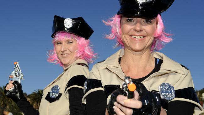 Caroline English, of Warriewood, and Shelley-Anne Imbrailo, of Mona Vale, ready for action in 2010. Picture: Simon Cocksedge