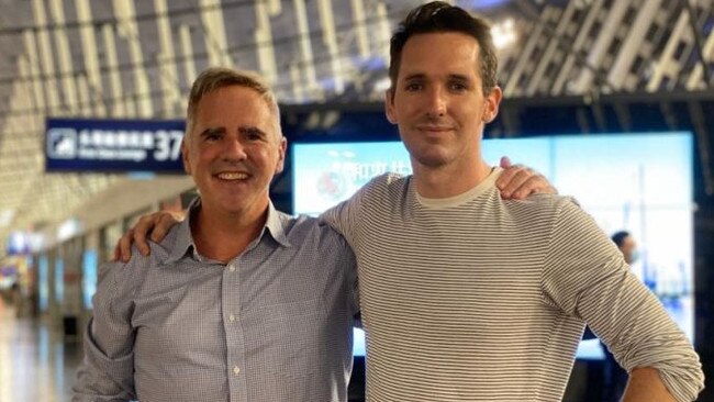 The Australian Financial Review's Michael Smith and the ABC's Bill Birtles flew out of Shanghai on Monday night. Picture: ABC