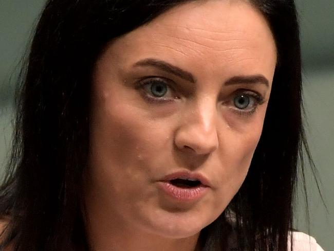 CANBERRA, AUSTRALIA - DECEMBER 06: Member for Lindsay Emma Husar announces her intention to launch a defamation case against Buzz Feed in the House of Representatives at Parliament House on December 06, 2018 in Canberra, Australia. Today is the last sitting day in parliament of the year. (Photo by Tracey Nearmy/Getty Images)