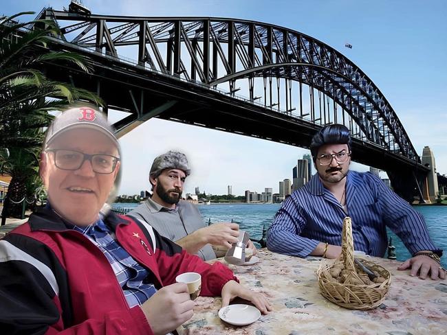 Former prime minister Scott Morrison posted memes of himself on Facebook in the wake of his portfolio power grab saga. Picture: Facebook