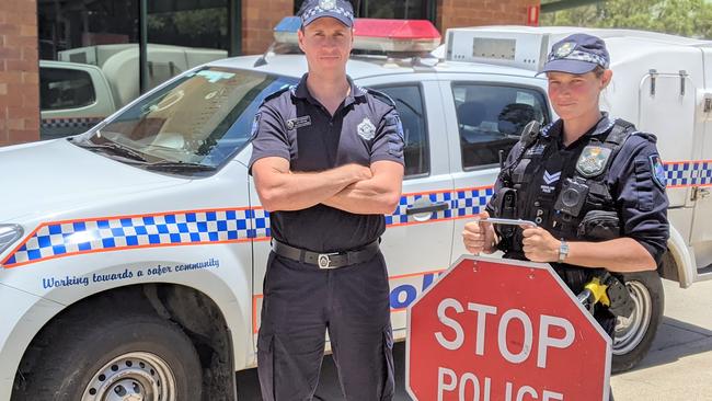 Karana Downs Police Station Officer in Charge Senior Sergeant Lee Fortune and Senior Constable Claire Heptinstall.