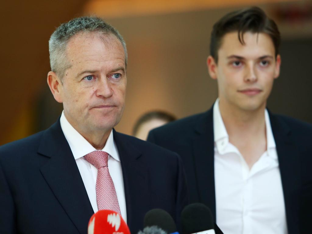 Opposition leader Bill Shorten with Labor’s candidate for Melbourne, Luke Creasey. Picture: Aaron Francis/The Australian