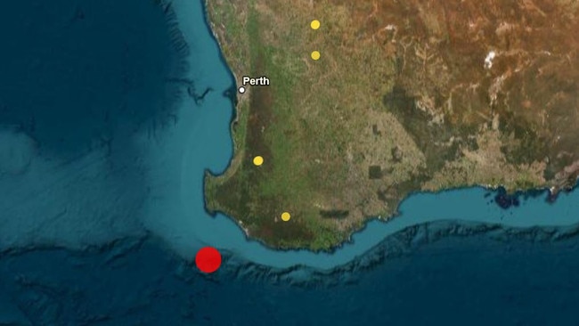 A magnitude 4.0 earthquake has been recorded off the south coast of WA. Picture: Geoscience Australia