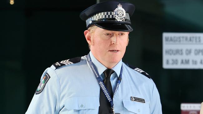 Acting sergeant James Robert Faulkner leaving court. Picture: Tertius Pickard